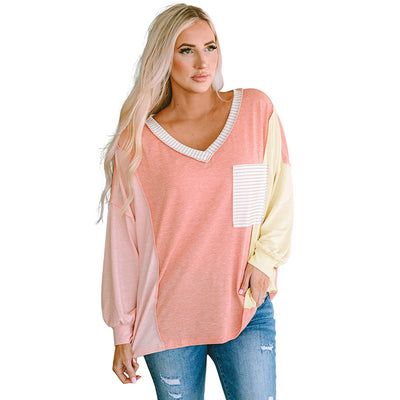 Casual Striped Multicolor Hoodie Women