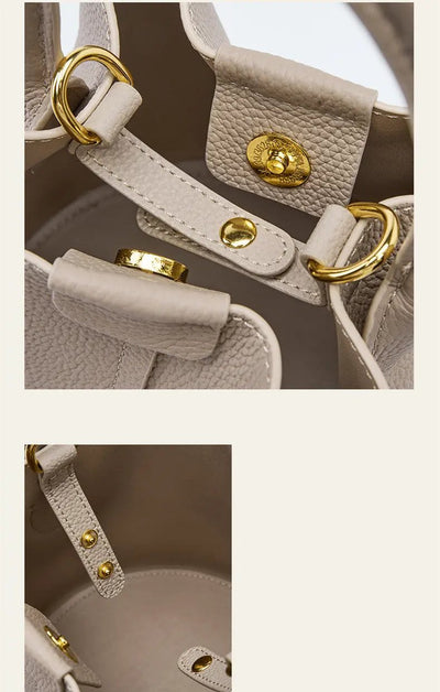 Genuine Leather Crossbody Bag - Versatile Tote and Shoulder Bag for Stylish Fashion Genuine Leather Crossbody Bucket Bag Tot