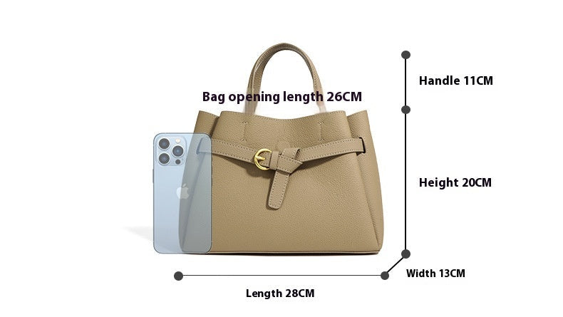 Authentic Leather Tote Bag - Versatile Shoulder and Crossbody Bag Authentic Leather Tote Bag