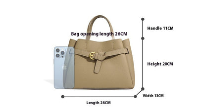 Authentic Leather Tote Bag - Versatile Shoulder and Crossbody Bag Authentic Leather Tote Bag