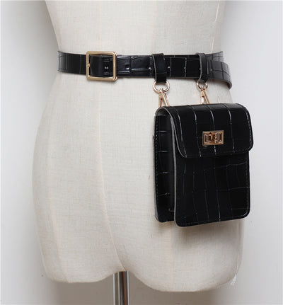 Vegan  leather women's belt bag mini Bag