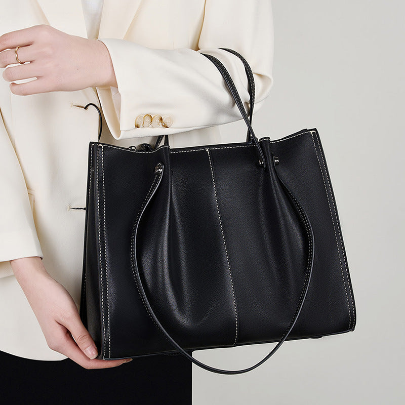 Genuine Leather Large Capacity Shoulder Bag Tote Bag
