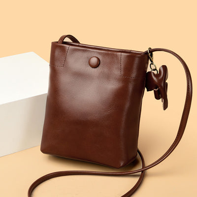 Mini  Casual  Genuine Leather Women Shoulder bag