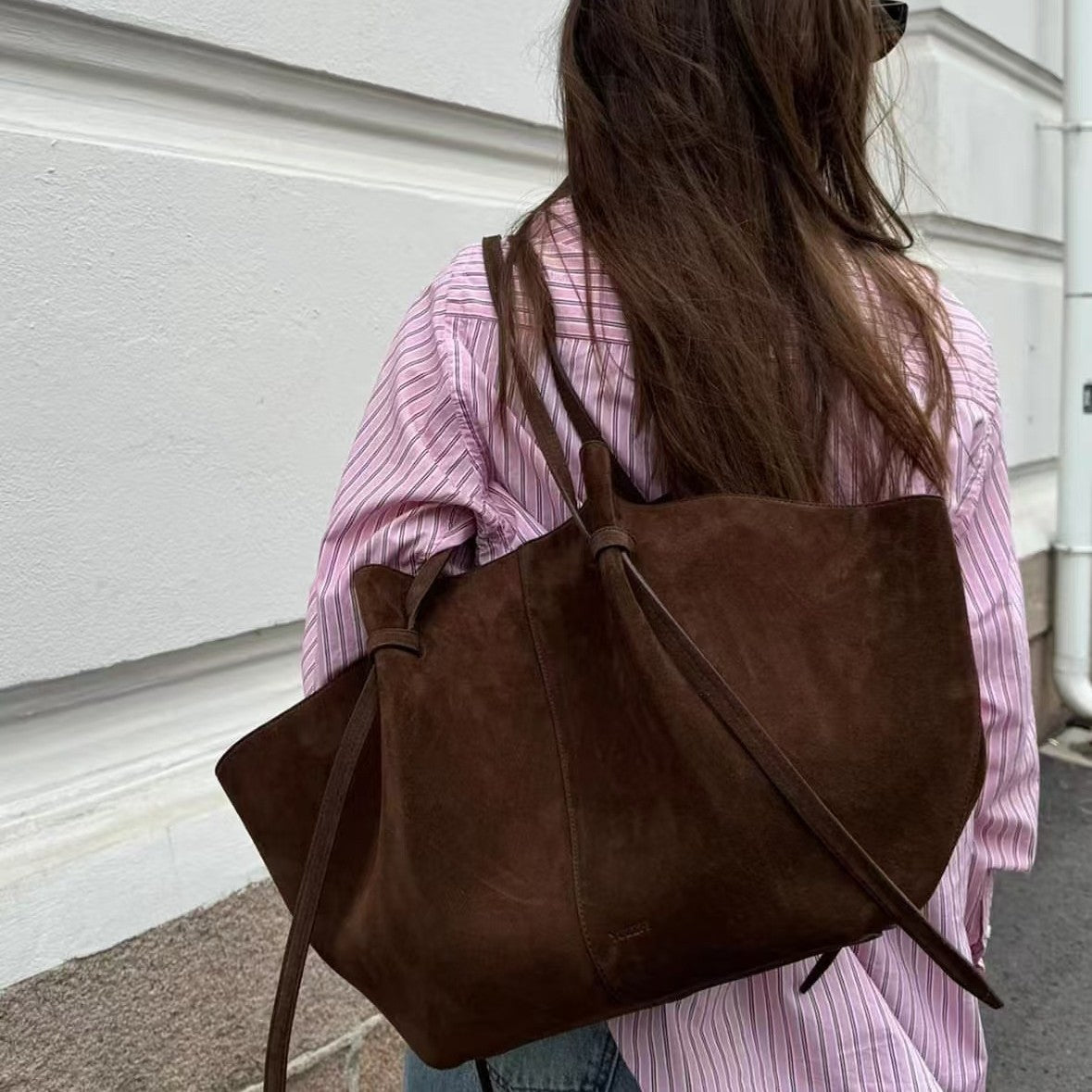 Women's  Suede Frosted Large Capacity Portable Tote Bag