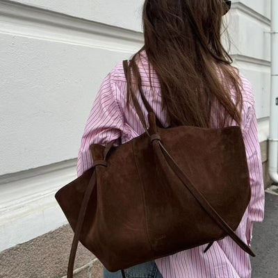 Women's  Suede Frosted Large Capacity Portable Tote Bag