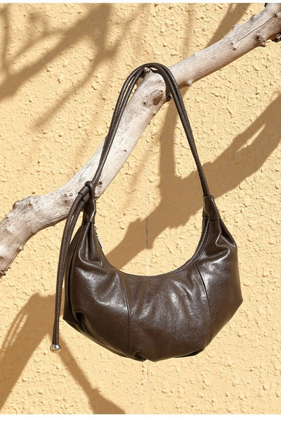 Genuine Leather Croissant Bag | Stylish Shoulder and Crossbody Design 3 in 1 Fashion Women Anti-Theft Backpack