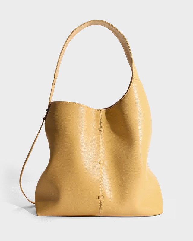 Genuine Leather Shoulder Bag - Large Capacity Underarm Design 3 in 1 Fashion Women Anti-Theft Backpack