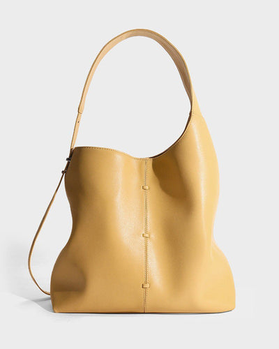 Genuine Leather Shoulder Bag - Large Capacity Underarm Design 3 in 1 Fashion Women Anti-Theft Backpack