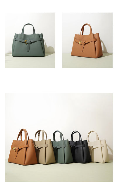Authentic Leather Tote Bag - Versatile Shoulder and Crossbody Bag Authentic Leather Tote Bag