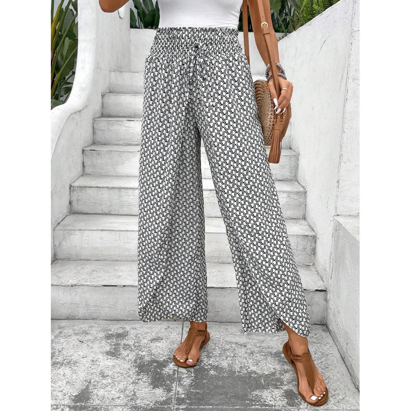 Comfortable  Floral Wide-leg Pants