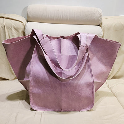 Soft Vegan Leather Large Capacity One-shoulder Tote Bag