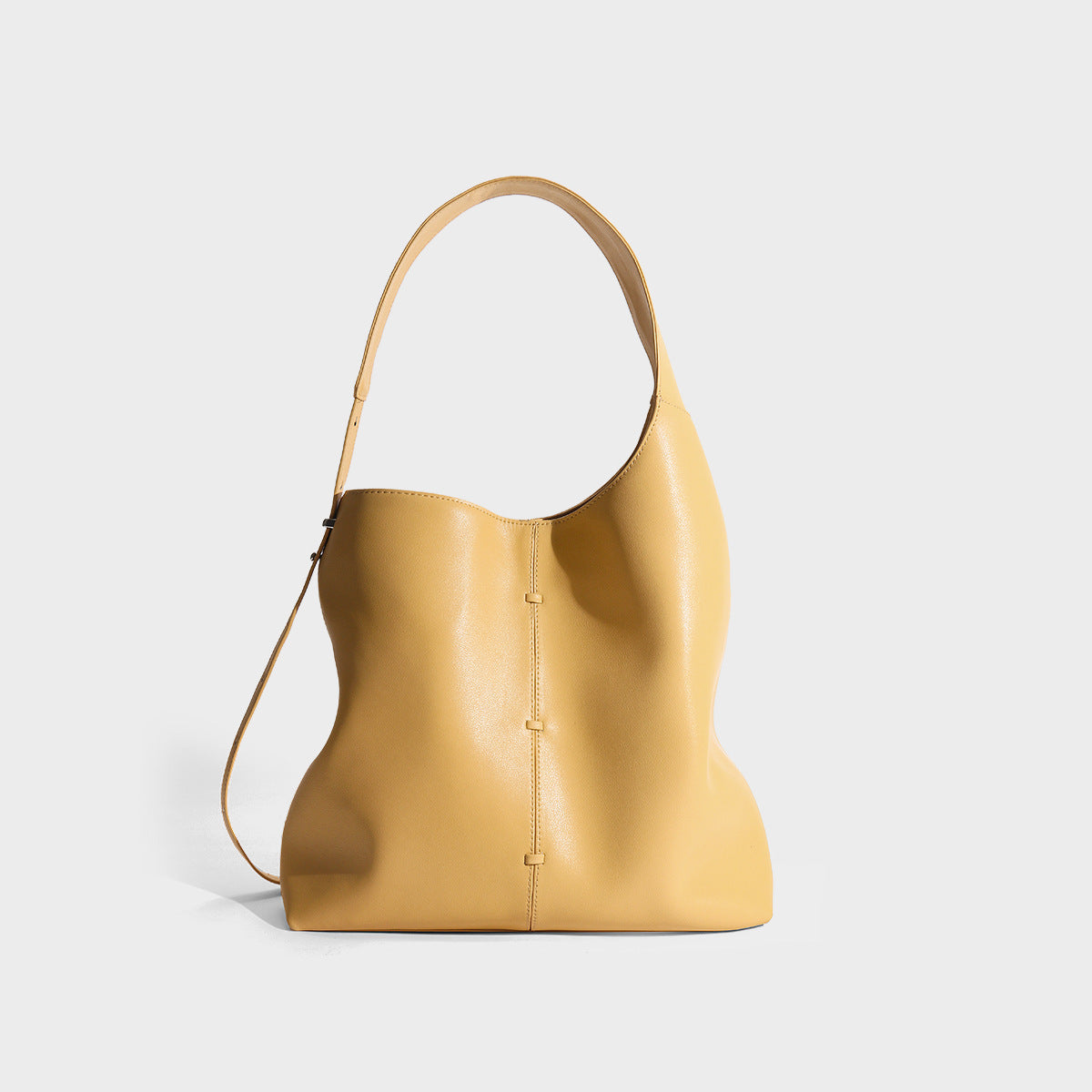 Genuine Leather Shoulder Bag - Large Capacity Underarm Design Ginger Yellow 3 in 1 Fashion Women Anti-Theft Backpack