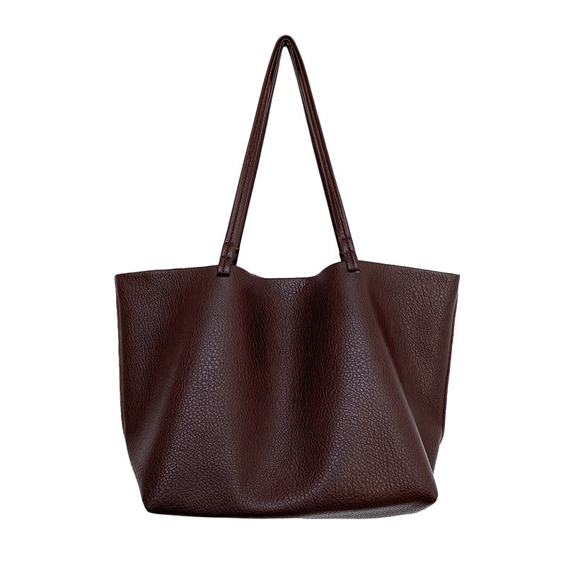 Vegan Leather Women's Large Capacity Tote Shoulder Bag