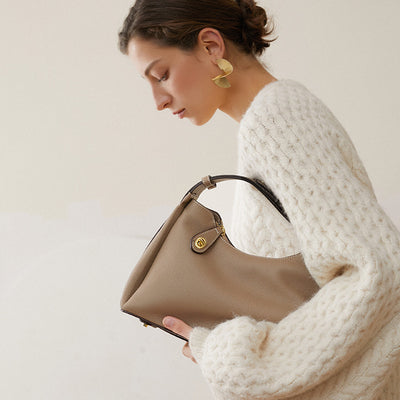 Genuine Leather Crossbody Bag - Versatile Shoulder Tote & Underarm Bag Genuine Leather Bag Crossbody Shoulder B