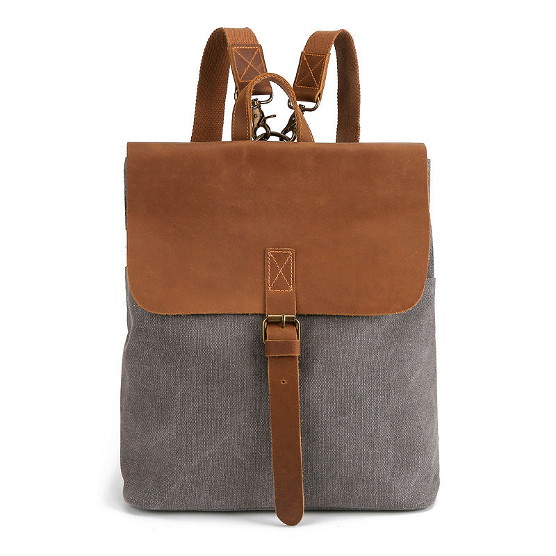 Horse Leather and Canvas  women Backpack