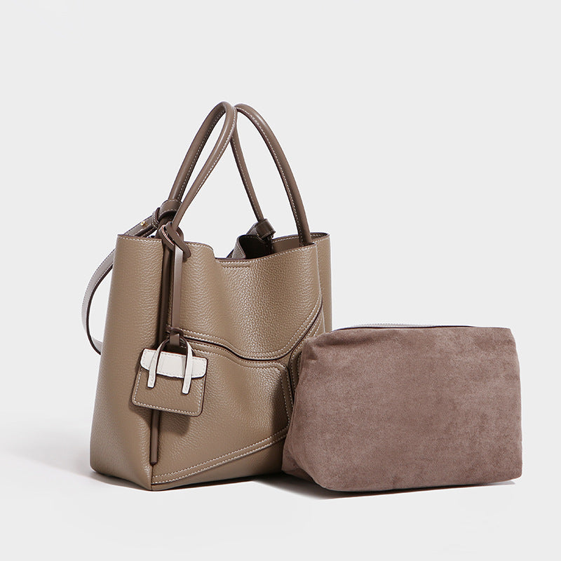 Genuine Leather Large Capacity Underarm Bag Shoulder Bag Tote Bag