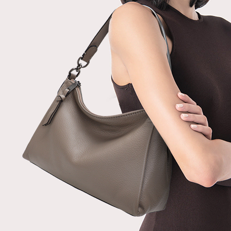 Genuine Leather Shoulder Bag Tote Bag Crossbody Bag  Versatile Handbag