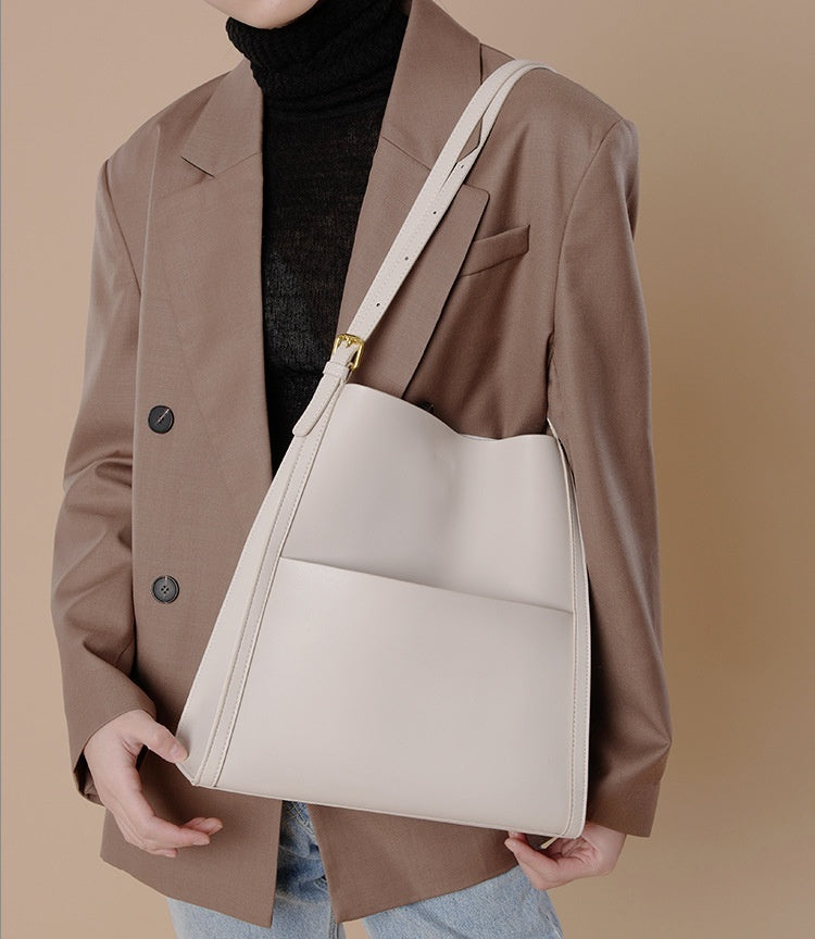 Genuine Leather Shoulder  Bag Large Capacity Tote Bag