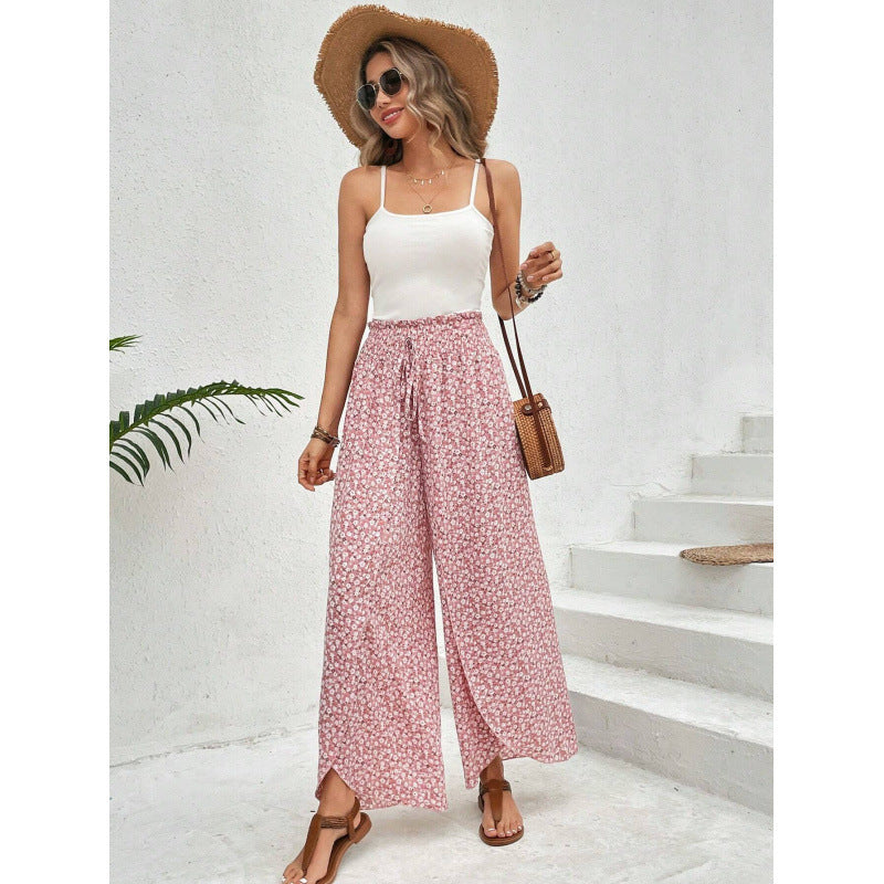 Comfortable  Floral Wide-leg Pants