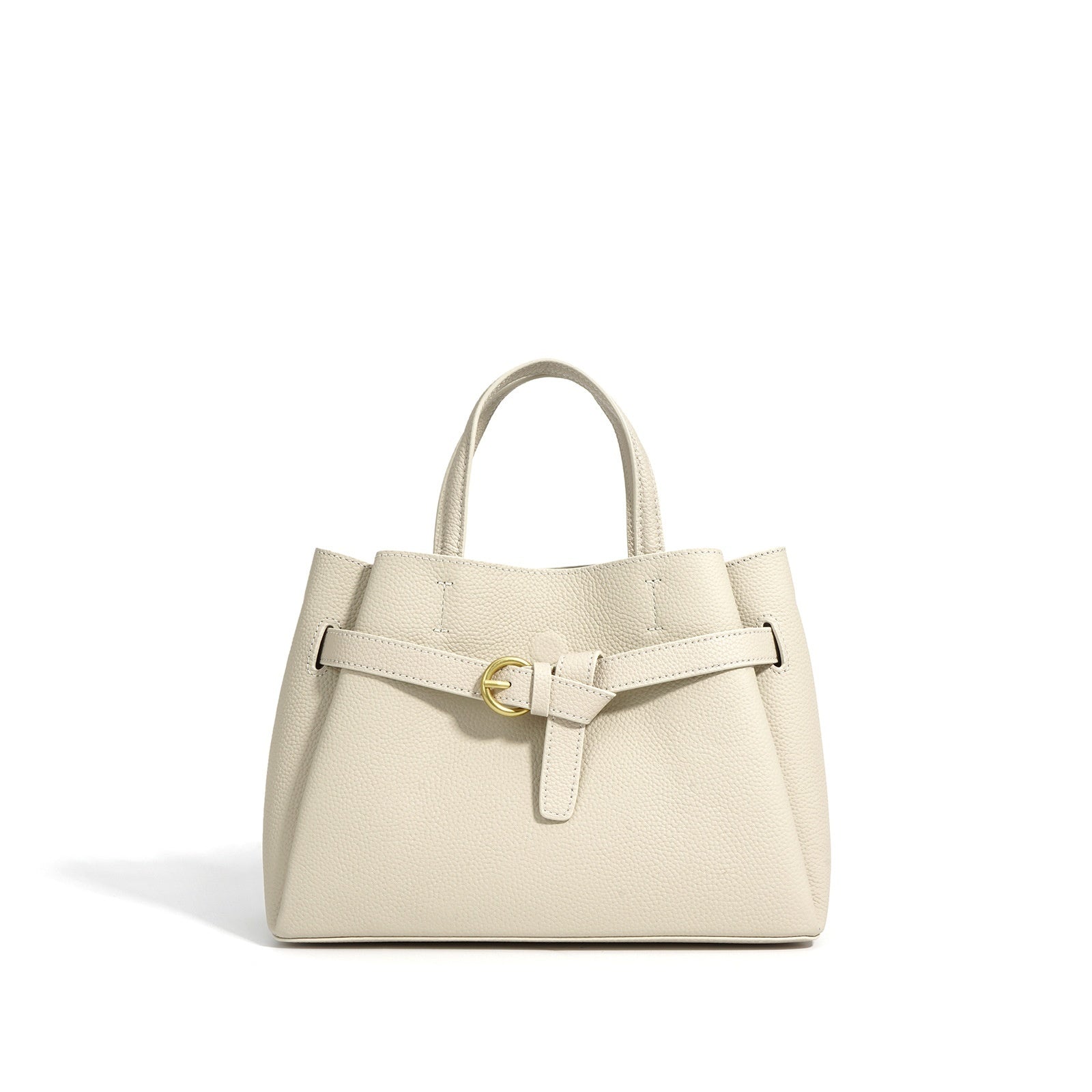 Authentic Leather Tote Bag - Versatile Shoulder and Crossbody Bag White Authentic Leather Tote Bag