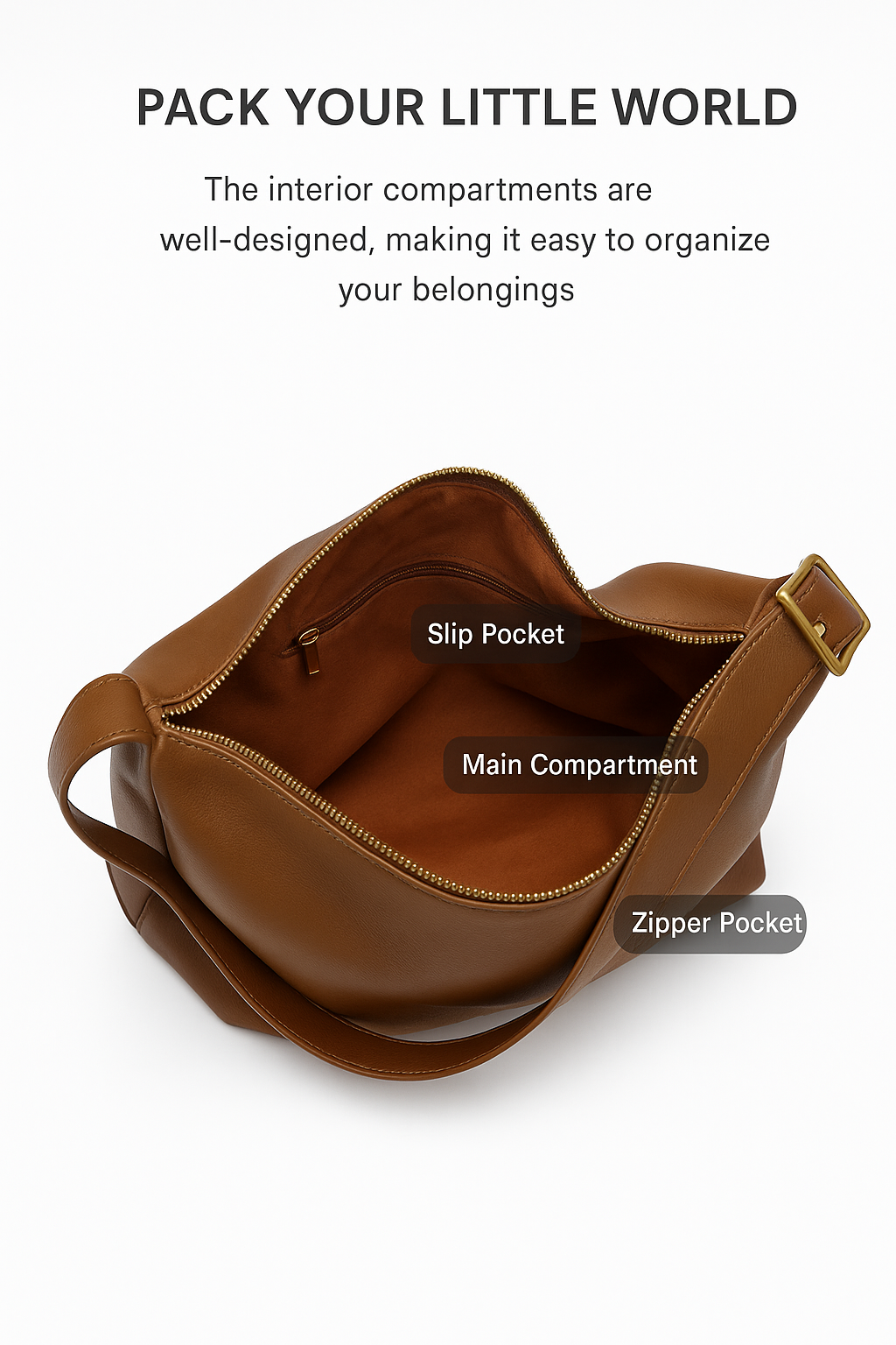 Genuine Leather Shoulder Bag  Large-capacity Crossbody Bag