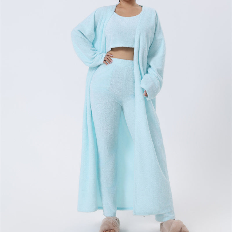 Cozy Pajama Set, 3 Piece Lounge Set For Women