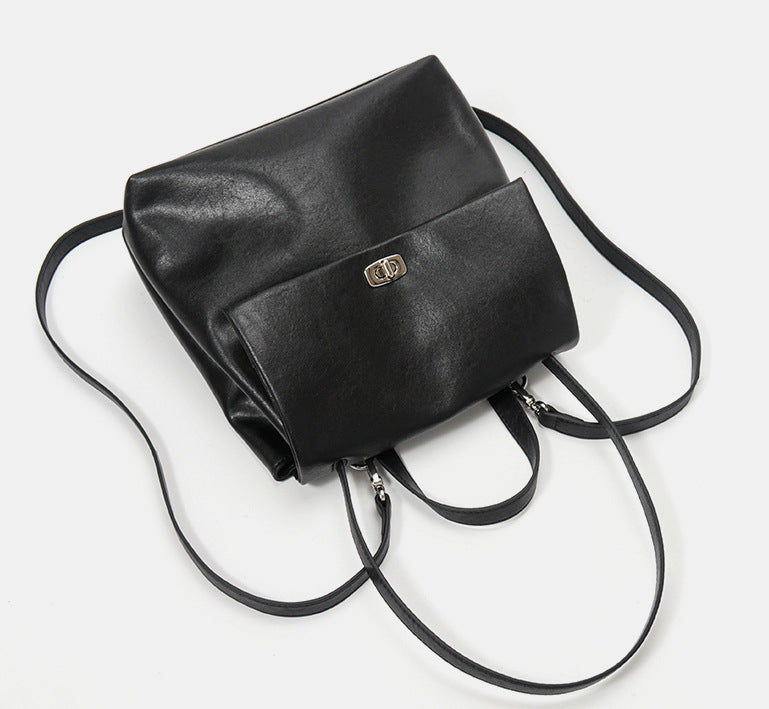 Genuine Leather Women's Backpack - Large Capacity Design for Everyday Use - Bagbagsitter