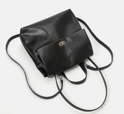 Genuine Leather Women's Backpack - Large Capacity Design for Everyday Use - Bagbagsitter
