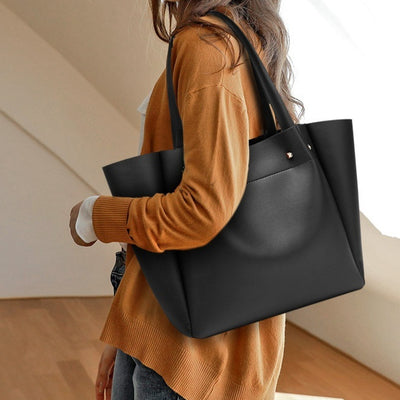 Vegan Leather Shoulder Tote Bag Large Capacity Tote Bag