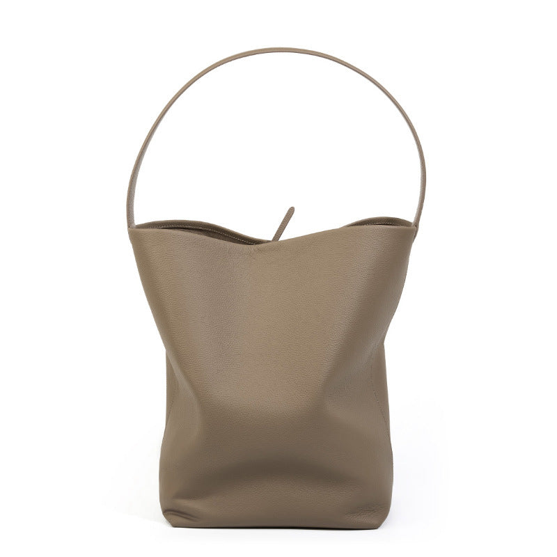 Genuine Leather Large Capacity One-shoulder Bucket Bag