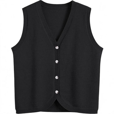 Women's Vest Buckle V-neck Casual Wear