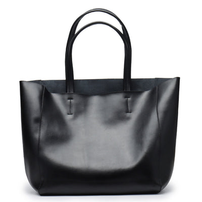 Genuine Leather Large Capacity Shopping Bag Shoulder Bag Tote Bag
