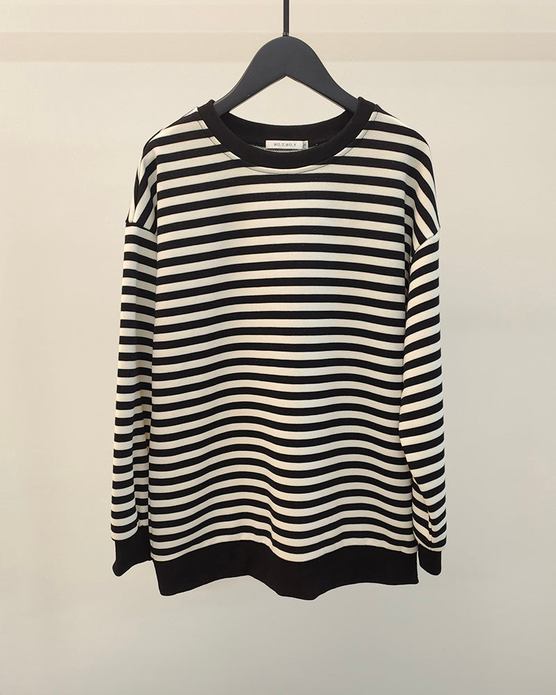 Knitted Thick Casual Striped Pullovers Women