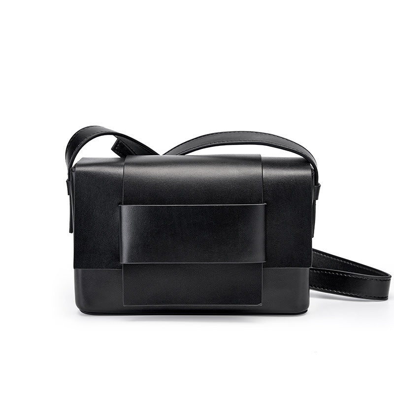 Genuine Soft Leather Woven Small Square Bag Shoulder Bag Crossbody Bag