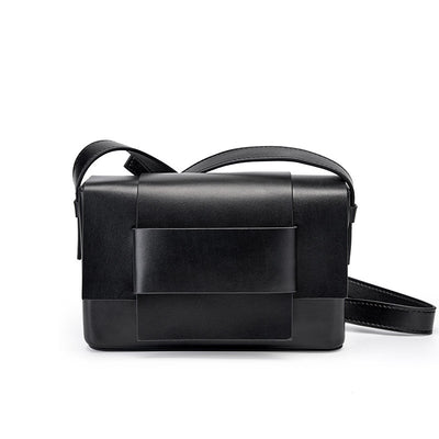 Genuine Soft Leather Woven Small Square Bag Shoulder Bag Crossbody Bag