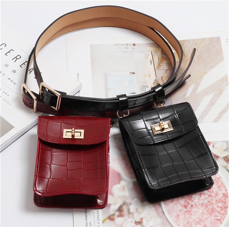 Vegan  leather women's belt bag mini Bag