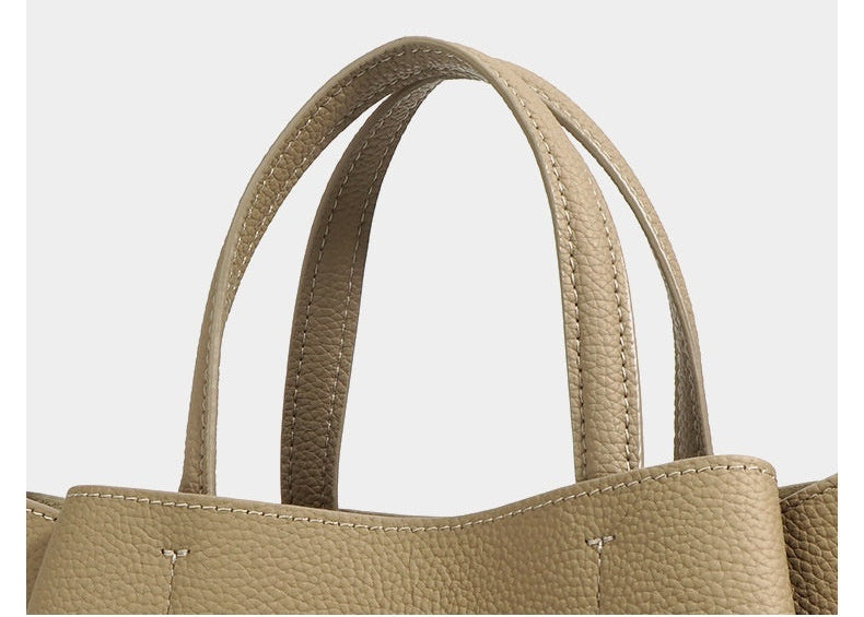 Authentic Leather Tote Bag - Versatile Shoulder and Crossbody Bag Authentic Leather Tote Bag