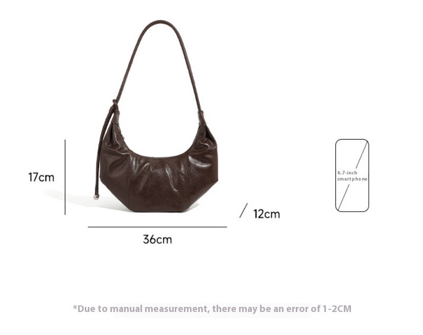 Genuine Leather Croissant Bag | Stylish Shoulder and Crossbody Design 3 in 1 Fashion Women Anti-Theft Backpack