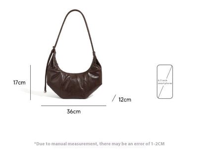 Genuine Leather Croissant Bag | Stylish Shoulder and Crossbody Design 3 in 1 Fashion Women Anti-Theft Backpack