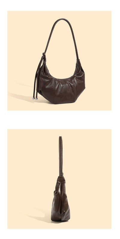 Genuine Leather Croissant Bag | Stylish Shoulder and Crossbody Design 3 in 1 Fashion Women Anti-Theft Backpack