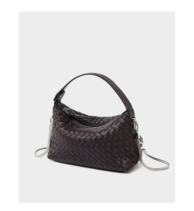 Leather Weave Dumpling Bag - Authentic Leather Tote, Shoulder, Underarm, and Crossbody Bag Authentic Leather Weave Dumpling Bag Tot