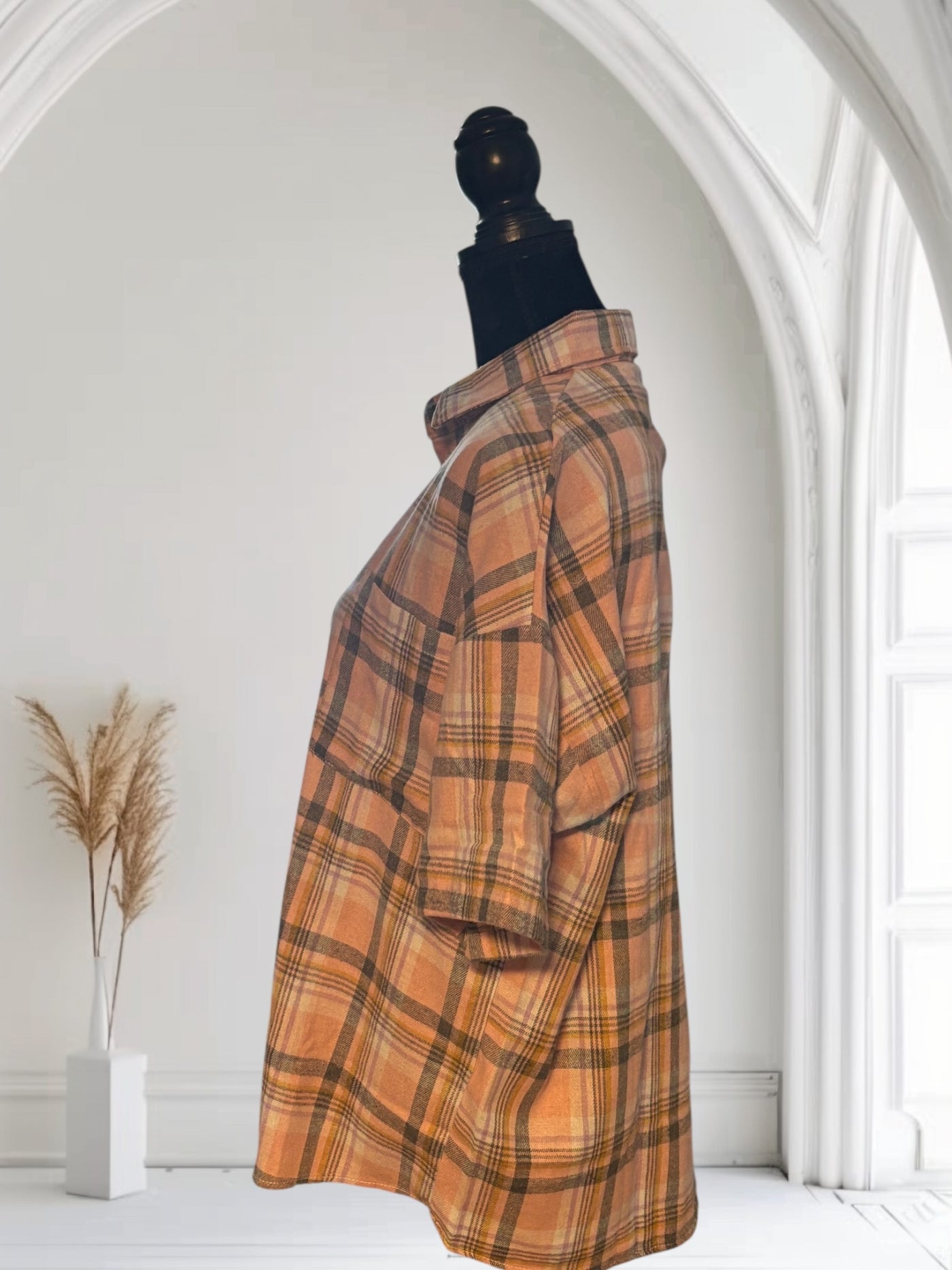 Women's Plaid Short Sleeve Button-Up Shirt