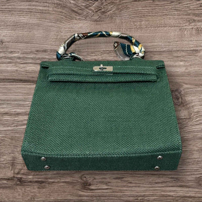 French Style Jute Mini Bag Crossbody Bag Women Green Color Tote Bag Shoulder Bag