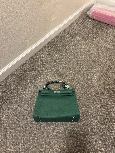 French Style Jute Mini Bag Crossbody Bag Women Green Color Tote Bag Shoulder Bag