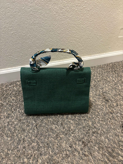 French Style Jute Mini Bag Crossbody Bag Women Green Color Tote Bag Shoulder Bag