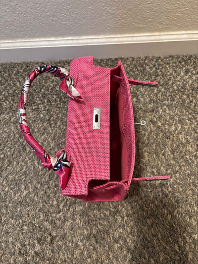 French Style Jute Mini Bag Crossbody Bag Women Pink Color Tote Bag Shoulder Bag