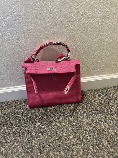 French Style Jute Mini Bag Crossbody Bag Women Pink Color Tote Bag Shoulder Bag