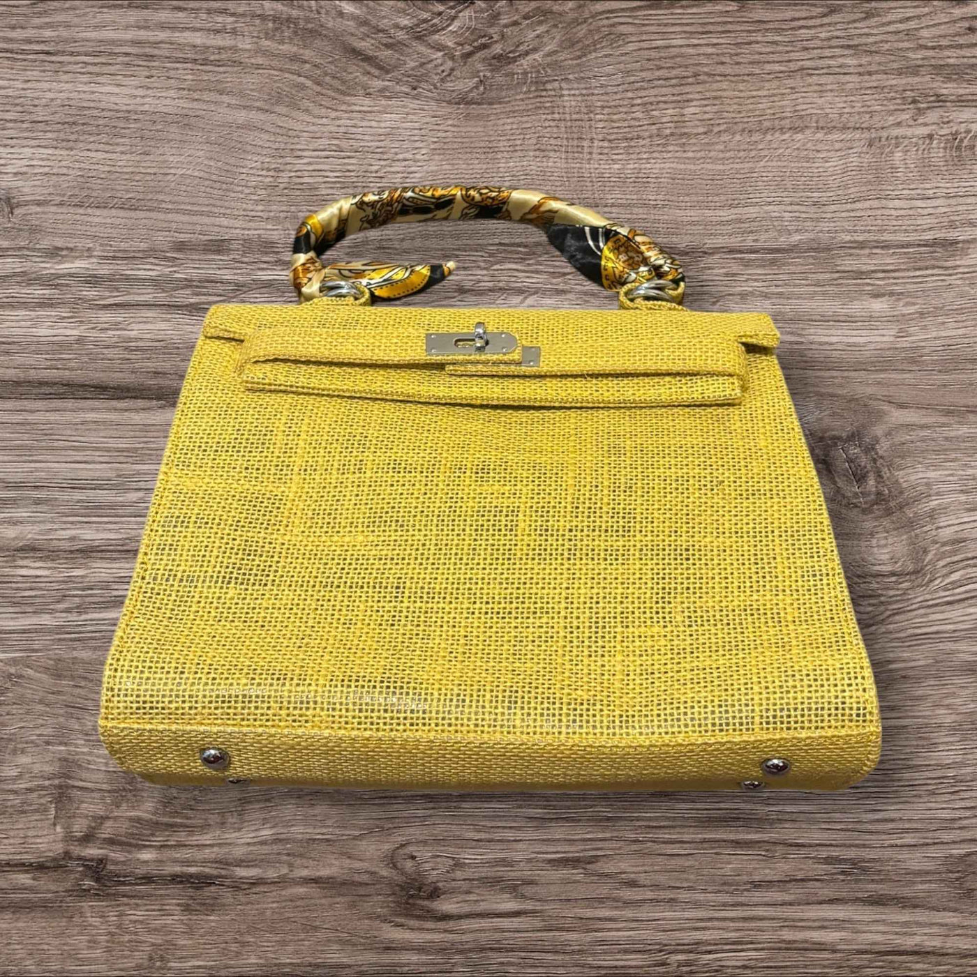 French Style Jute Mini Bag Crossbody Bag Women Yellow Color Tote Bag Shoulder Bag