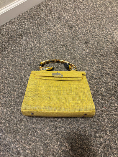 French Style Jute Mini Bag Crossbody Bag Women Yellow Color Tote Bag Shoulder Bag