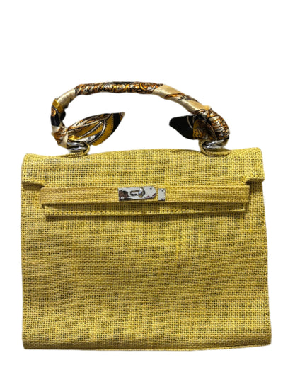 French Style Jute Mini Bag Crossbody Bag Women Yellow-bagbagsitter